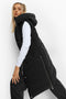 RISING WOMEN’S QUILT HOODED LONG JACKET - BLACK